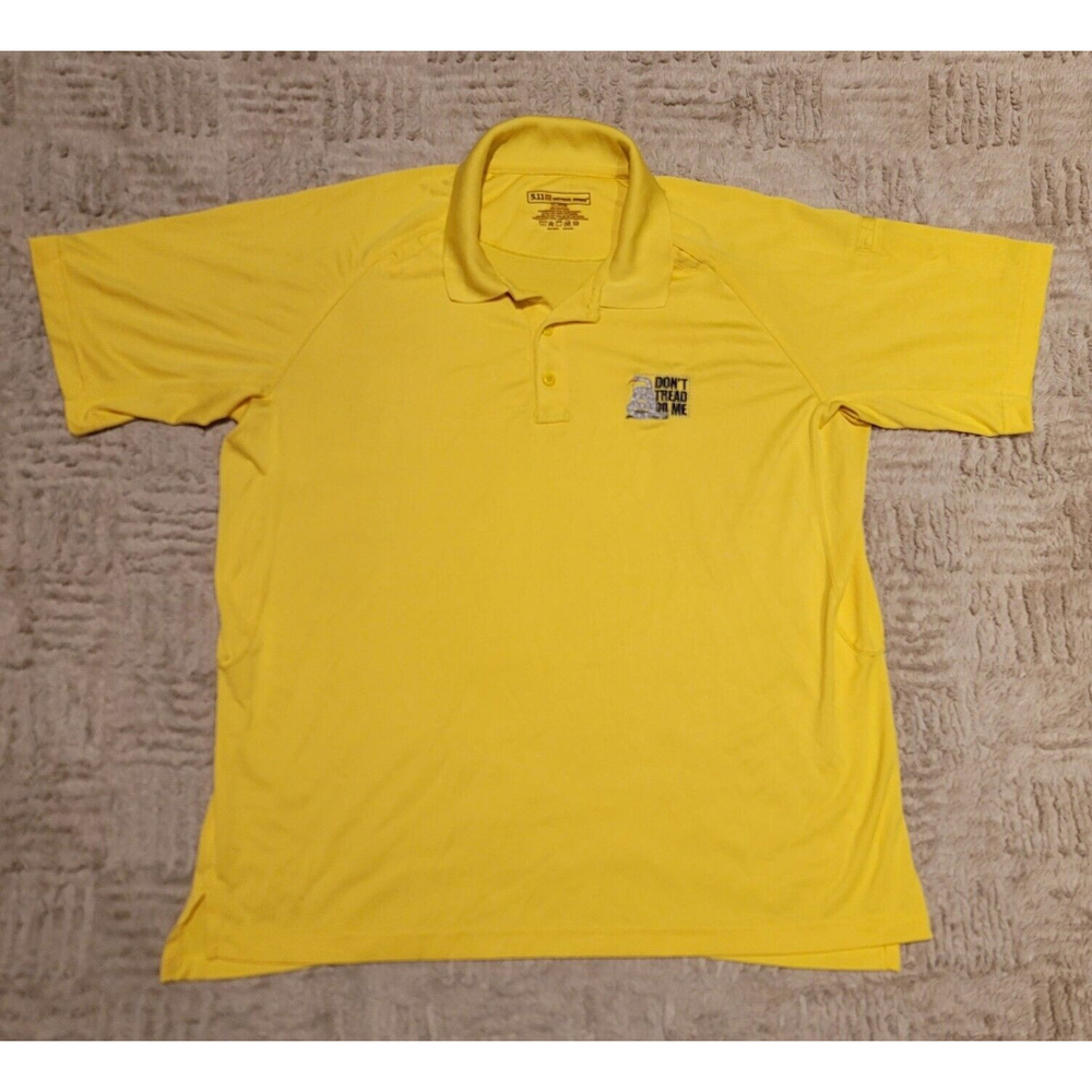 5.11 Tactical Series Yellow SS Men's XL Polo Shirt Don't Tread On Me Snake Logo